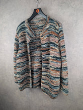Hand Knitted Cardigan Womens XL Extra Large Multicoloured